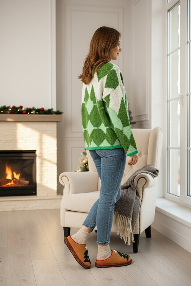 نعال شتوية بنمط خشبي - 6