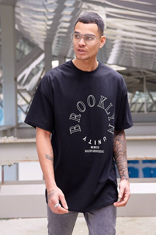 BASKILI OVERSİZE T-SHİRT - 7