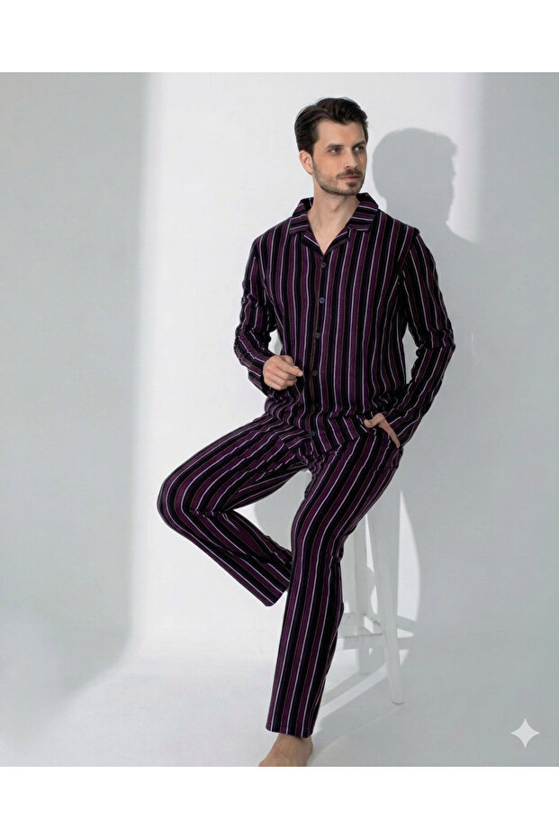 Boyraz 70093 Men's Long Sleeve Combed Cotton Pajama Set