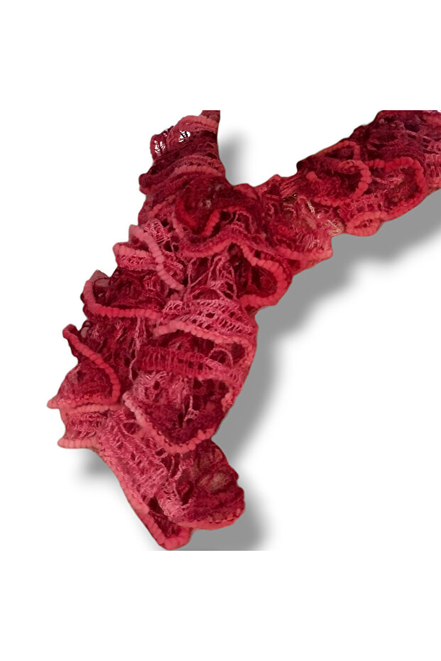 Canlı Ebruli Fırfırlı Fular - 2