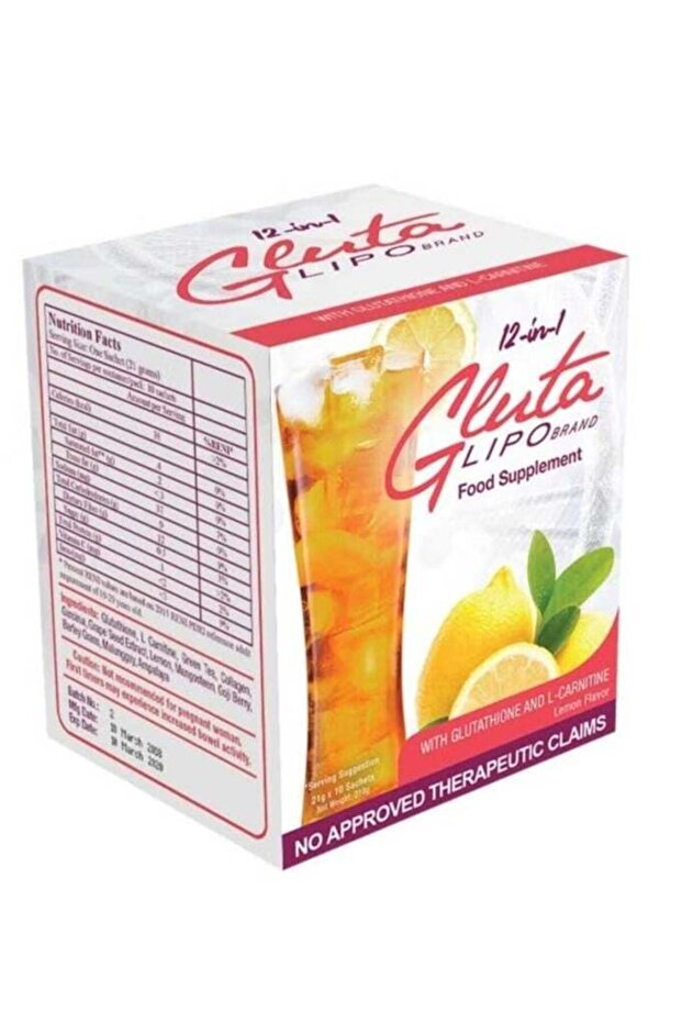 12-in-1 Detox Drink | Glutathione + L-Carnitine | Lemon Flavour | 10 Sachets | Weight Man