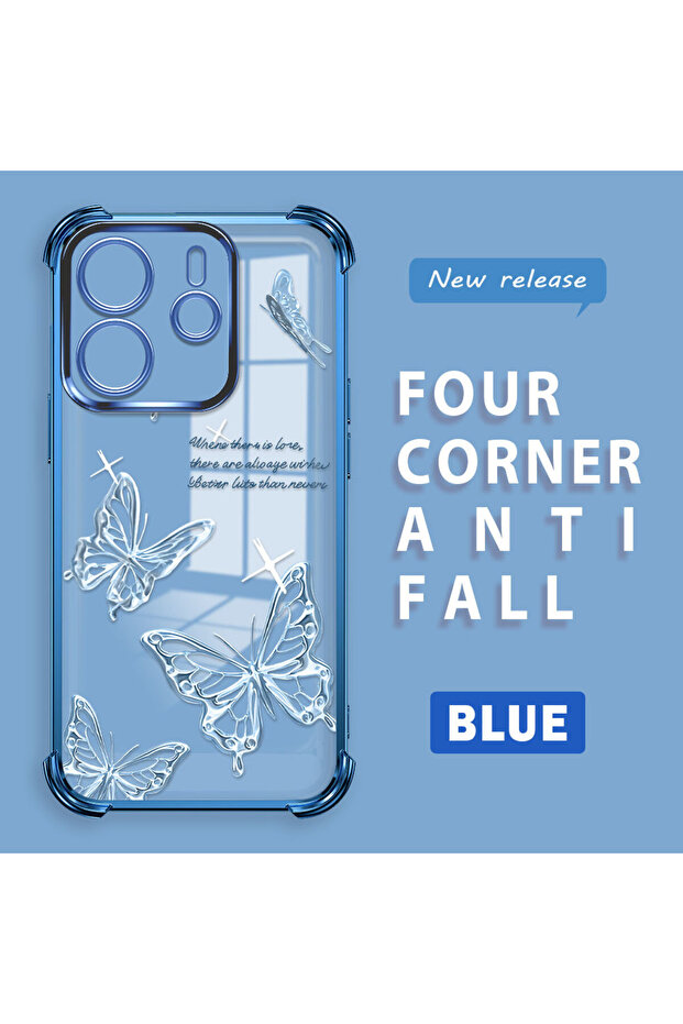 Redmi Note 14 Compatible, Butterfly-Printed Patterned, Shockproof Phone Case - 2