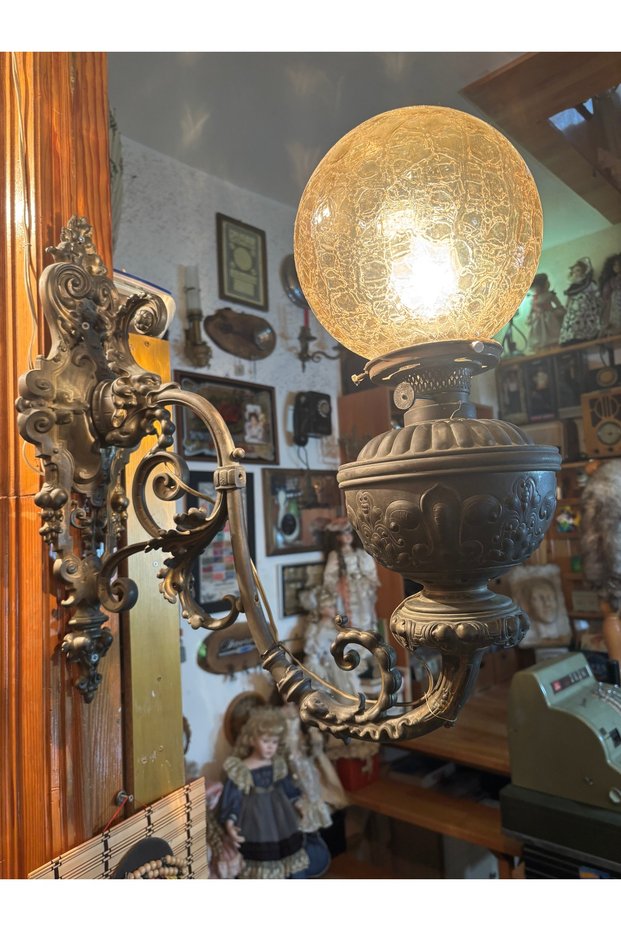 Giant-Sized Bronze and 1800S French Gas Street Lamp Converted to Electric Power