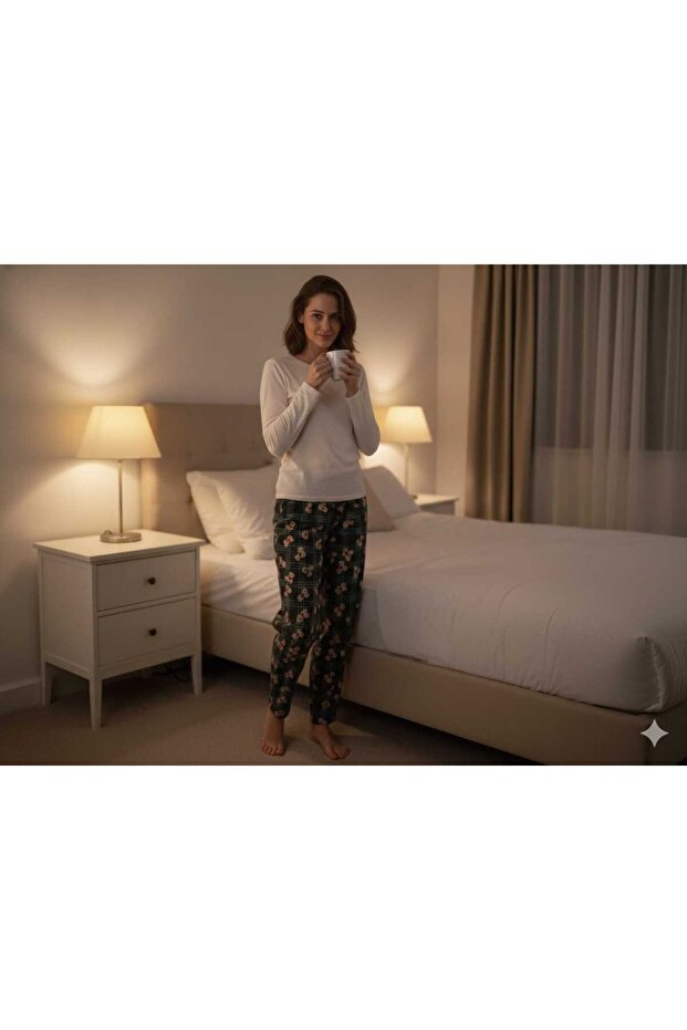 بيجامة سفلية منقوشة - 2