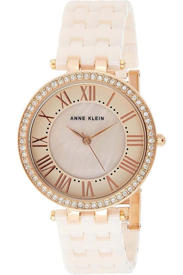 Women's Off White Dial Ceramic Band Watch - aK2130RGLP