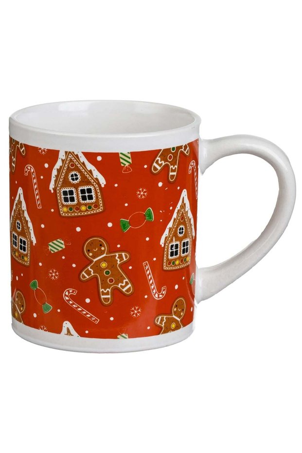 Ceramic Christmas Mug with Gingerbread Pattern 220ml