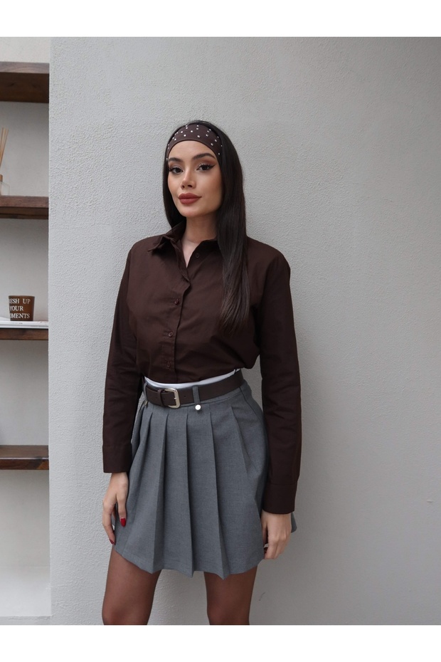 Vatkalı Oversize Gömlek - 4