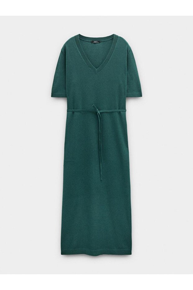 Askılı Midi Örme Elbise - 4