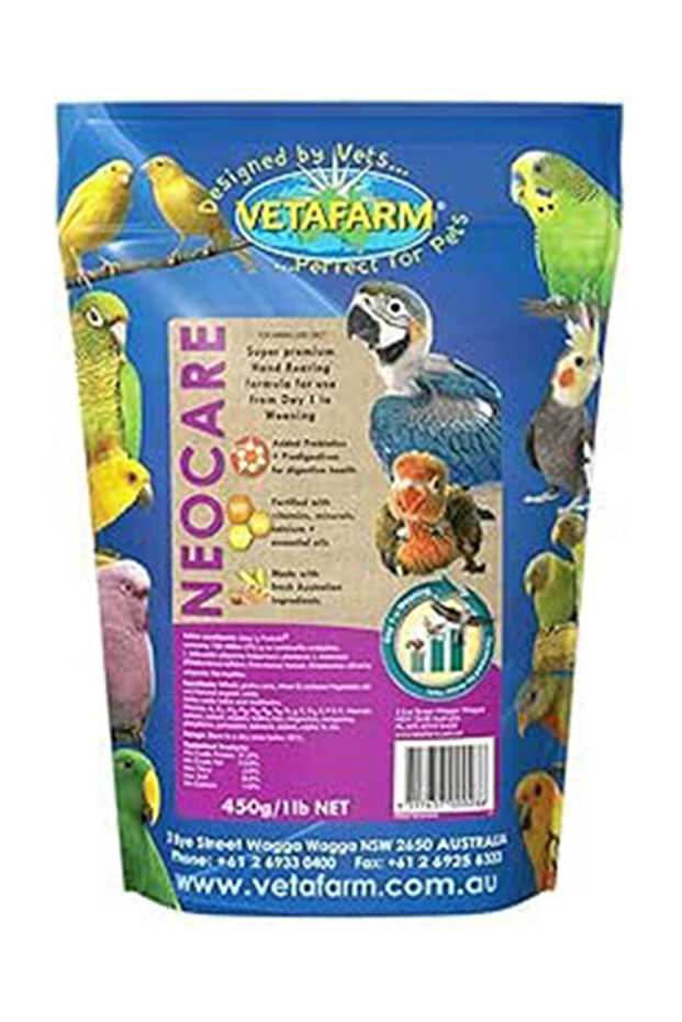 Vetafarm Neocare Hand Rearing Formula Food for Parrots - 450G