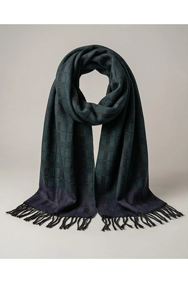 Checked pattern double-sided scarf - 3