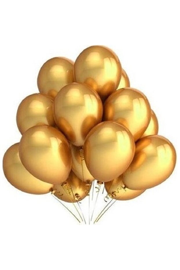 Gold Shiny Chrome Balloon 12 Inch 10 Pieces