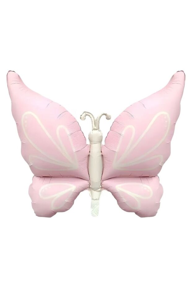 Retro Pink Large Butterfly Foil Balloon 1 Piece