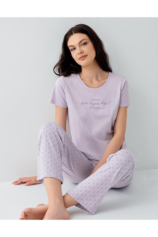 Women's Pajama Set 50% Cotton 50% Modal – Soft Textured, Breathable, Casual Comfortable Pajama Set