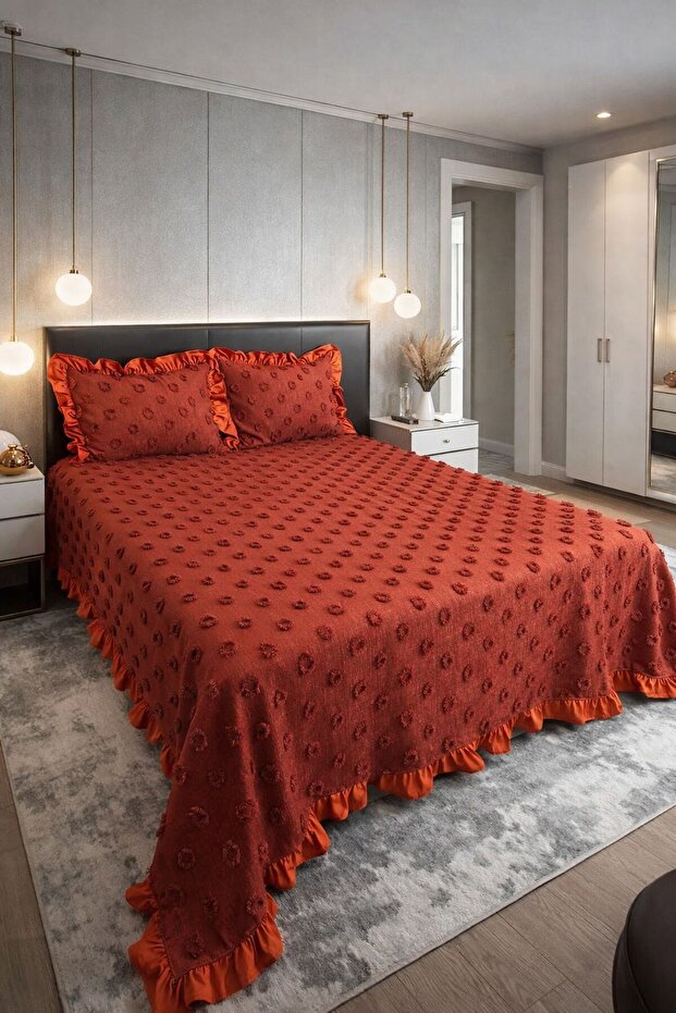 غطاء سرير مكشكش مزدوج - 4