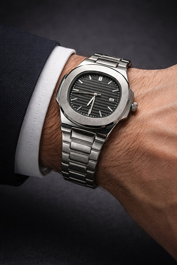 Patek Model Eşref Single Watch Steel (with Calendar)