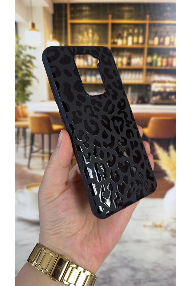 حافظة مطاطية كلاسيكية من السيليكون بنمط الفهد متوافقة مع هاتف Redmi Note 9 وتمتص الصدمات - 3