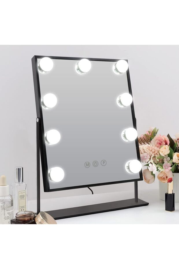 𝐎𝐧𝐞𝐃𝐜𝐨𝐫 Vanity Mirror with Lights, Hollywood Makeup Mirror with 9 Dimmable LED Bulbs