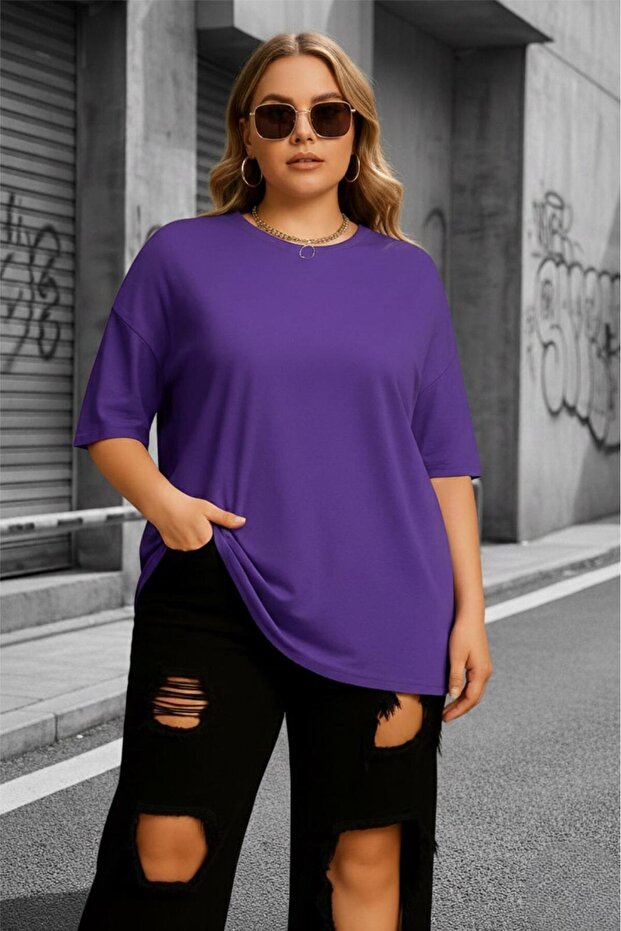 تي شيرت نسائي من Mily مقاس كبير، قطني بياقة دائرية، تصميم مريح للجنسين، مجموعة للأزواج