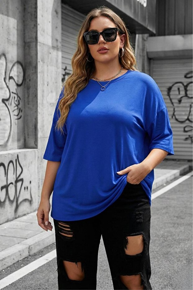 تي شيرت نسائي من Mily مقاس كبير، قطني بياقة دائرية، تصميم مريح للجنسين، مجموعة للأزواج