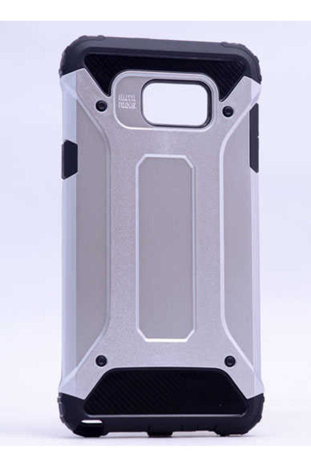 Galaxy S6 Edge Compatible - Case Double Layer Armor Tank Crash Military Cover - Gray
