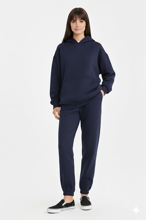Ruffled Winter Women's Sweatpants with Elastic Cuffs, Baggy, Plus Size, with Pockets, Adjustable Waist