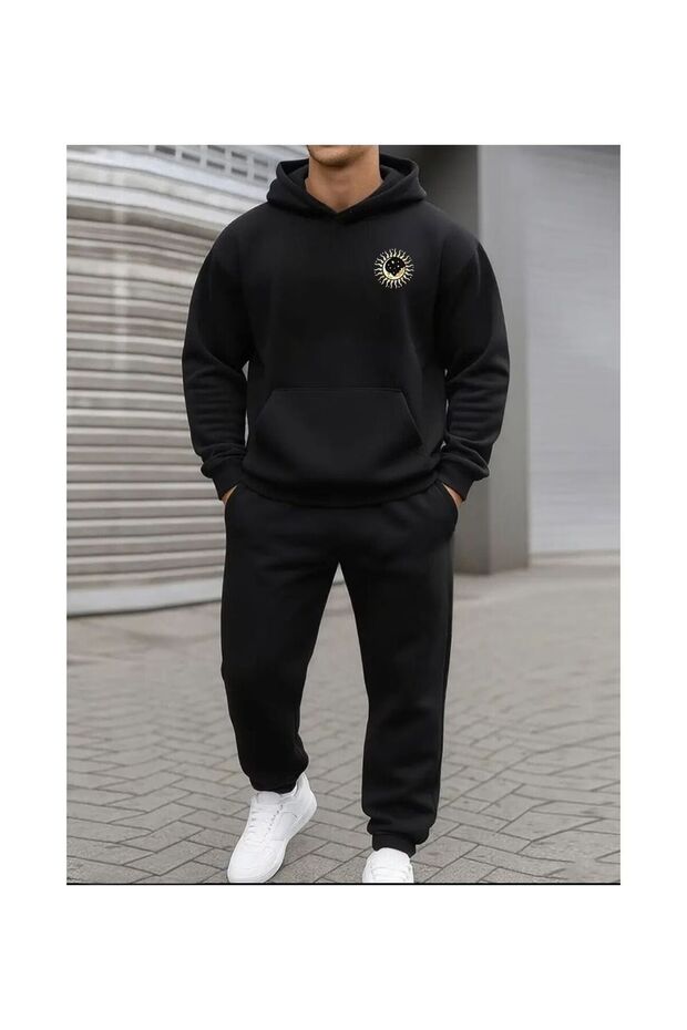 Stylish Men's Warm All-Day Outfit: Top and Bottom Set