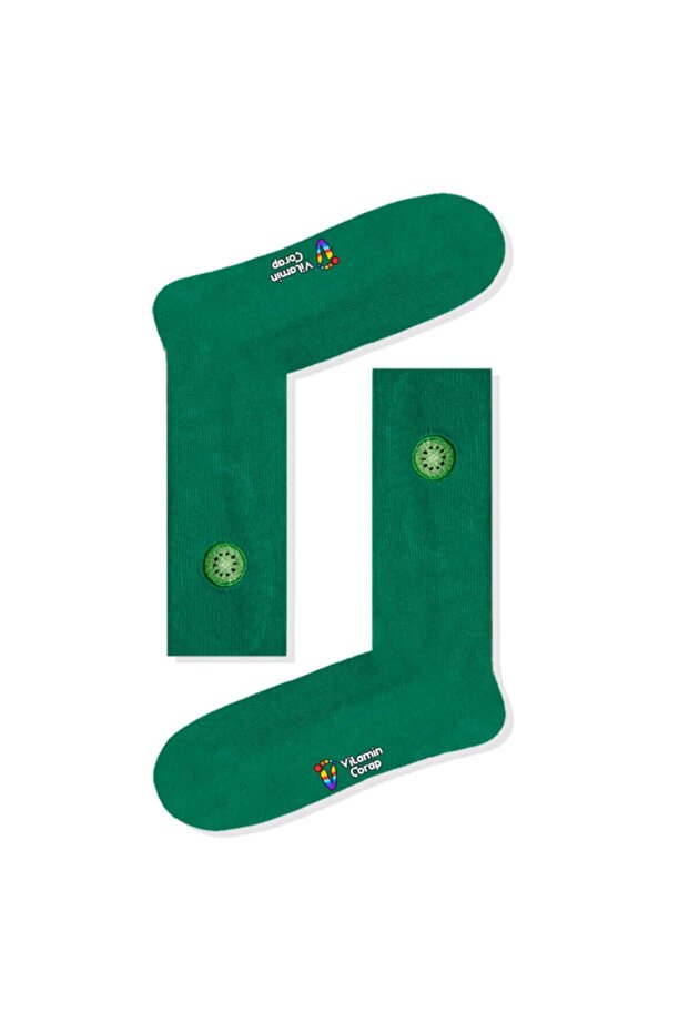 Kiwi Embroidered Colorful Socks