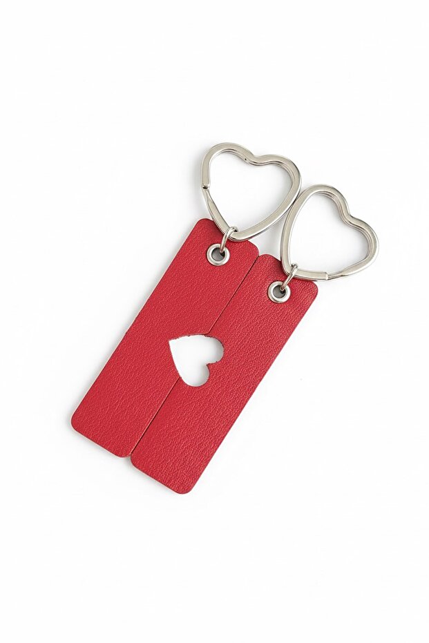 Amore - Genuine Leather Heart Couple Keychain | Valentine's Day and Anniversary Gift