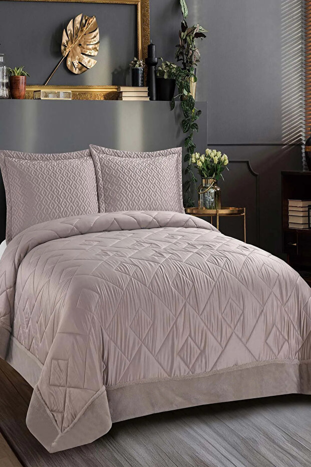 Flame Double Maria Bedspread Set (3 Pieces) - 240X260 cm - with Original Pvc Bag