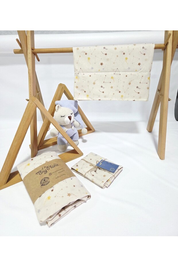 ملاءة مطاطية وغطاء وسادة 45x85 سم - 5