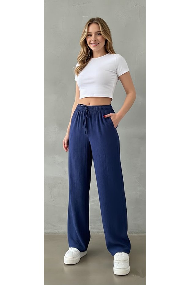 Women's Wide-Legged Baggy Plazzo Pants – Lightweight Fabric, Comfortable Fit