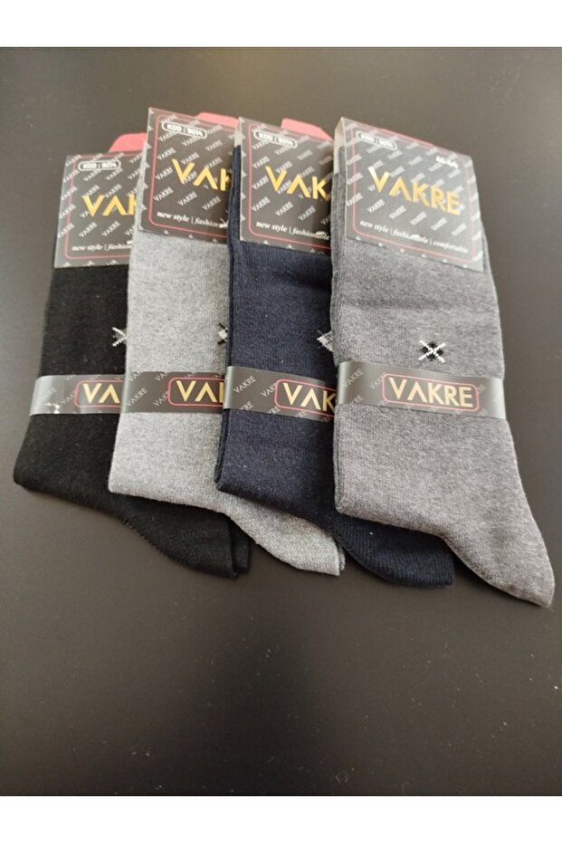 جوارب رجالية قطنية متعددة الألوان بنقشة صغيرة مكونة من 4 قطع - 2