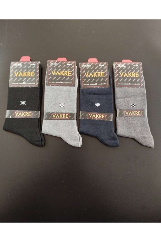 جوارب رجالية قطنية متعددة الألوان بنقشة صغيرة مكونة من 4 قطع - 1