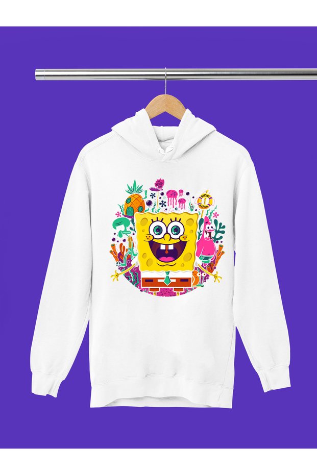 Spongebob Printed 3-Thread Quality Soft Texture Hooded Children's Sweatshirt