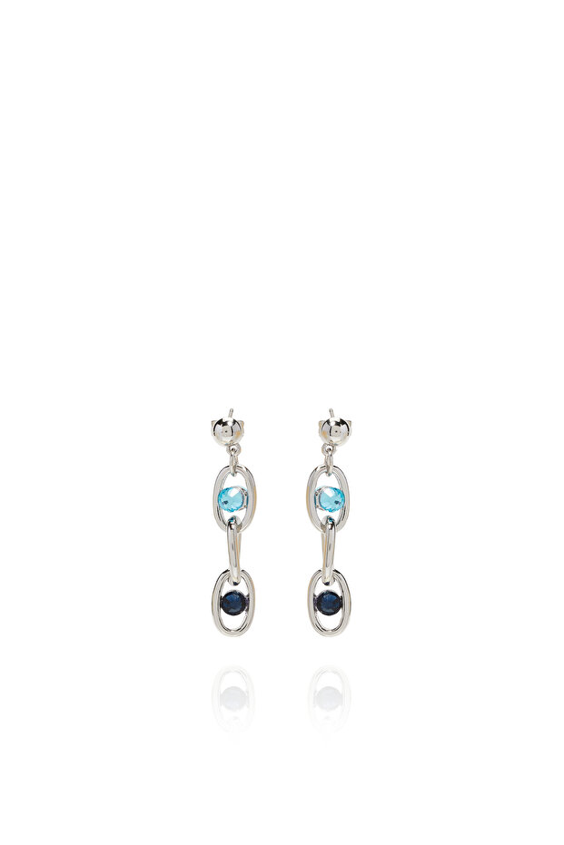 Silver Taşlı Kadın Küpe - 1