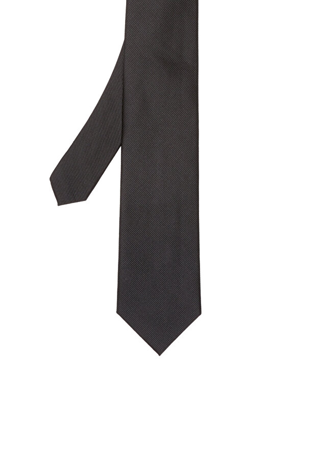 Siyah İpek Kravat - 1