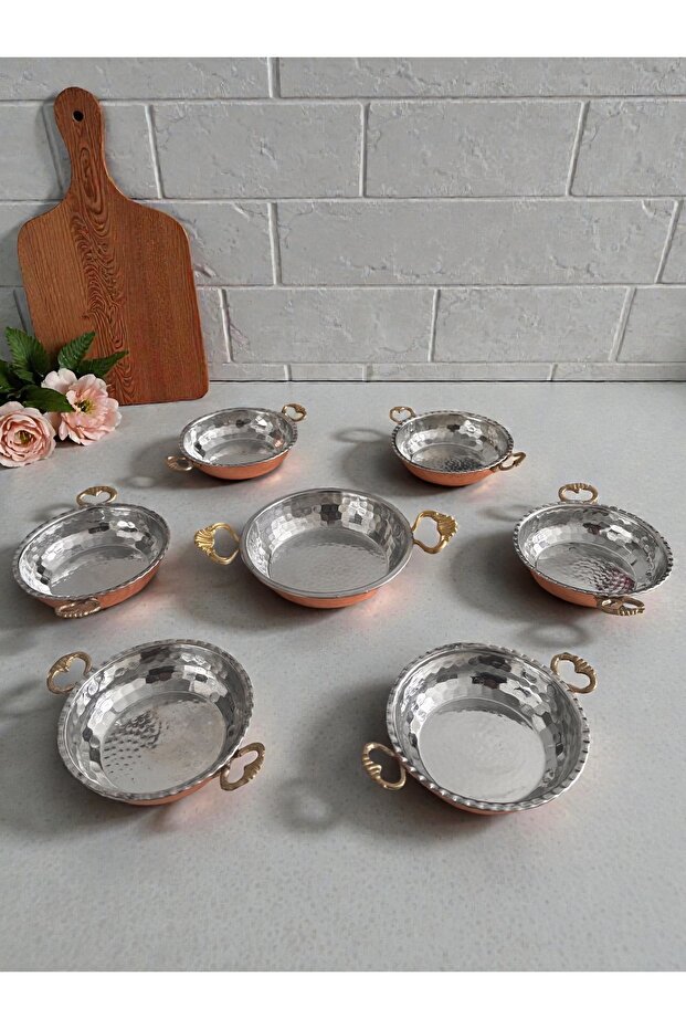 طقم أطباق نحاسية للبيض لوجبة الإفطار - 1