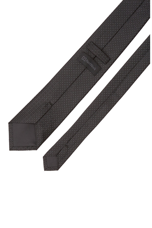 Siyah Desenli İpek Kravat - 2