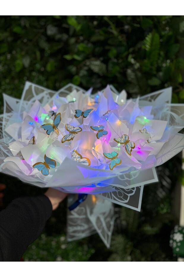 Lighted Butterfly Bouquet Led Illuminated Blue Butterfly Bouquet