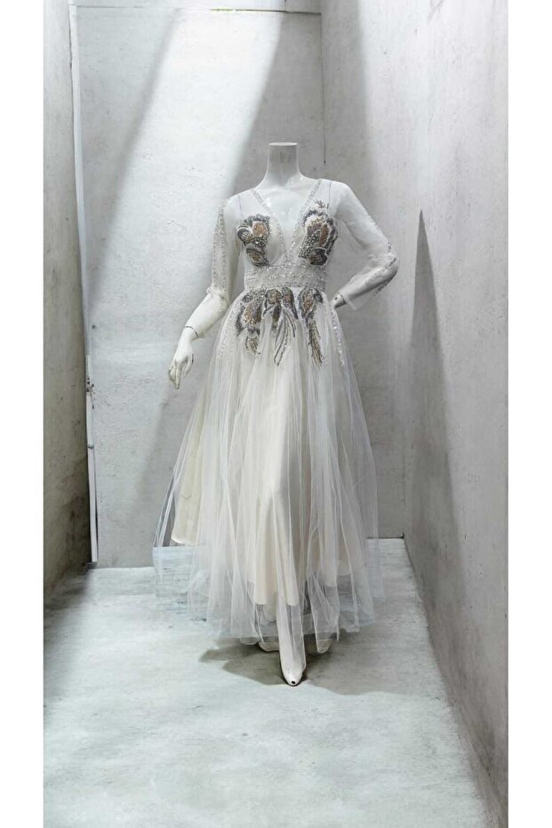 فستان سهره ابيض سكري - 2