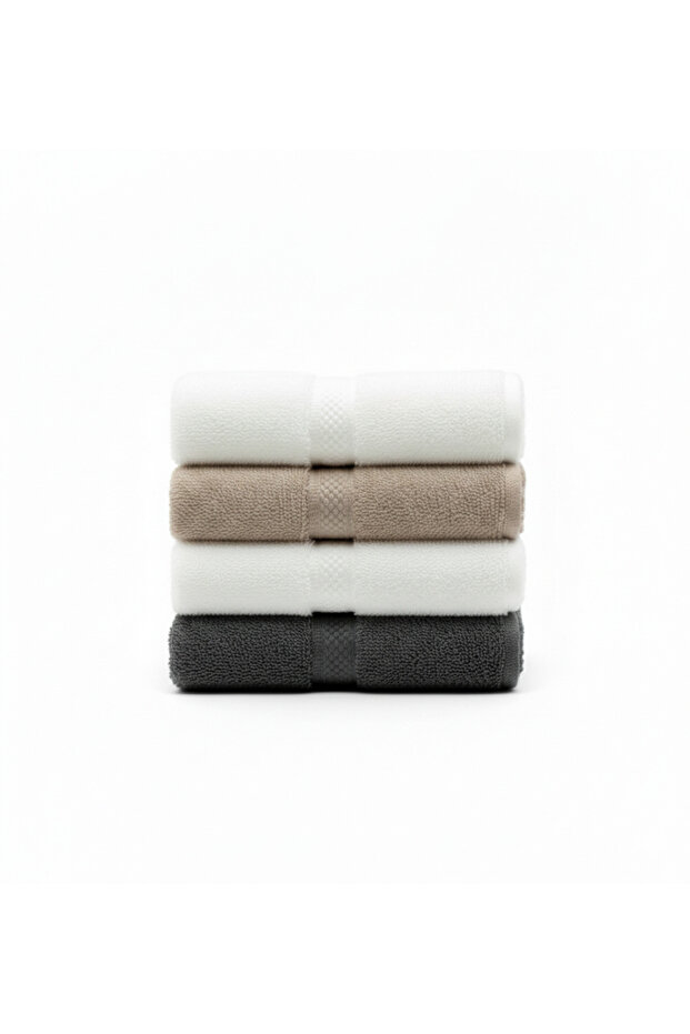 Colorful Cotton Towel Set 60x110 cm – 4 Pieces with Bag