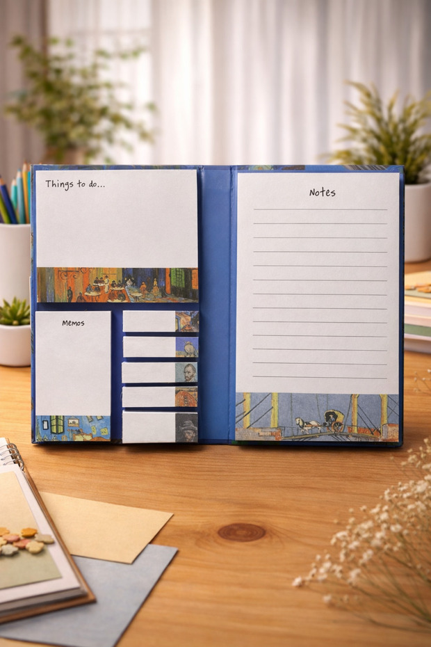 دفتر ملاحظات لاصق وحافظة دفتر ملاحظات بتصميم فنسنت فان جوخ |   مجلد للملصقات اللاصقة - 2