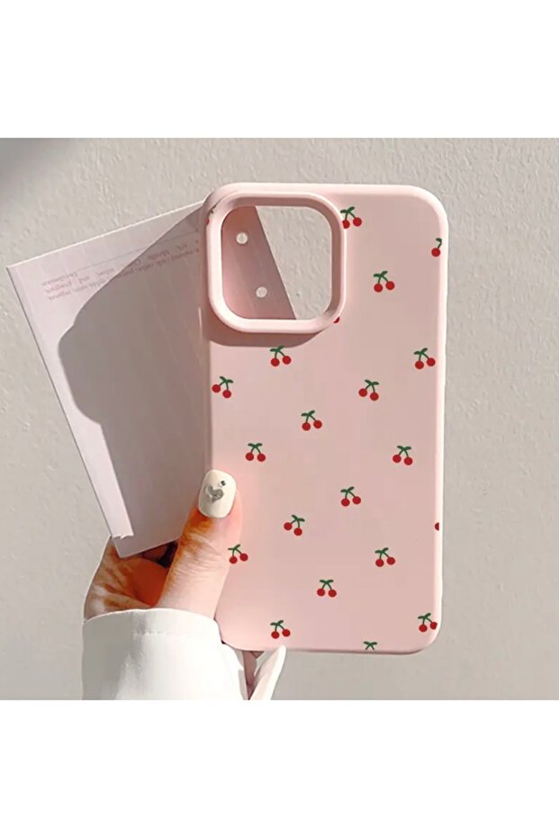 iPhone 16 Pro Cherry Pattern Pink Case - 3