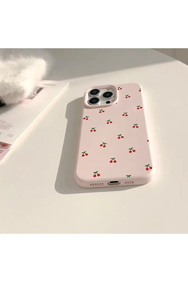 iPhone 16 Pro Cherry Pattern Pink Case - 4