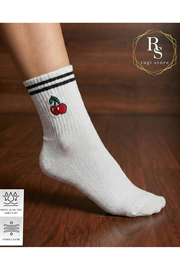 12-pair fruit patterned cotton socks - 6