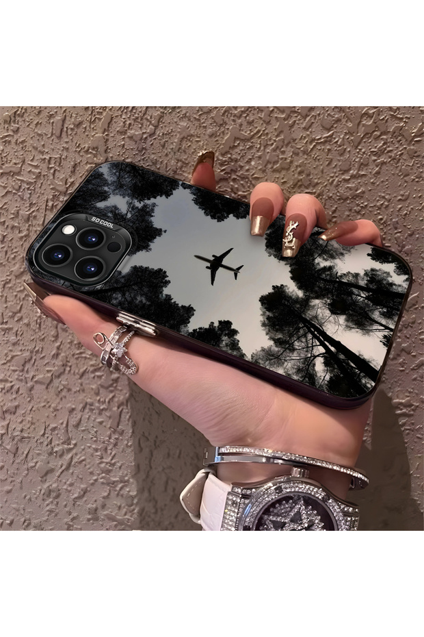 غطاء حماية نحيف وصلب للكاميرا متوافق مع هاتف iPhone 16 Pro بنمط طائرة - 1