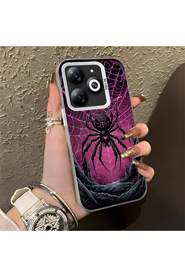 حافظة صلبة رفيعة مع حماية للكاميرا، متوافقة مع هاتف Infinix Smart 8، بنمط الشمس - 2