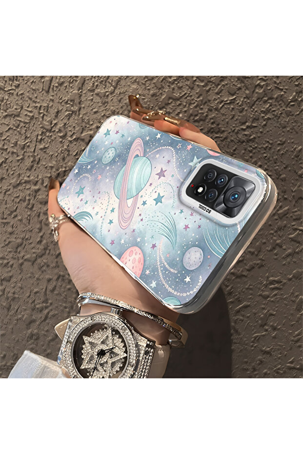 حافظة صلبة رفيعة بنمط فضائي مع حماية للكاميرا، متوافقة مع هاتف Redmi Note 11 Pro - 3