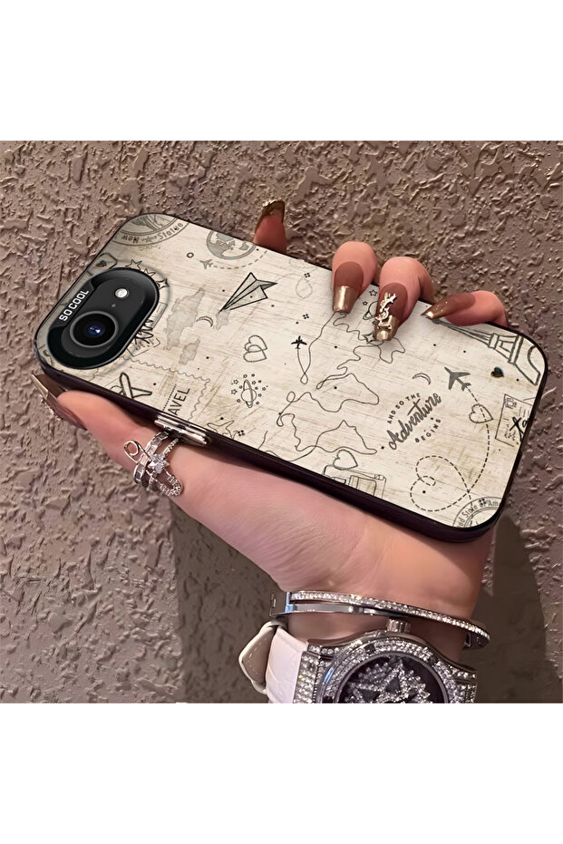 Camera Protected Slim Hard Case with Space Pattern Compatible with iPhone 16E - 1