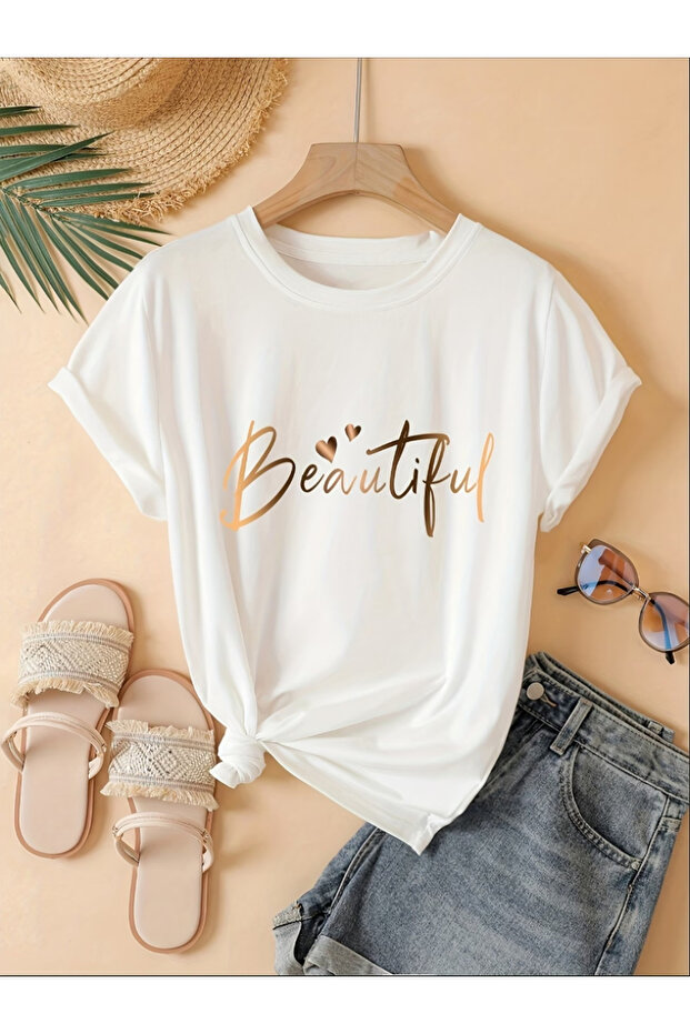 Unisex Beautiful Print Basic Regular T-Shirt - 1